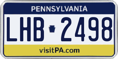 PA license plate LHB2498