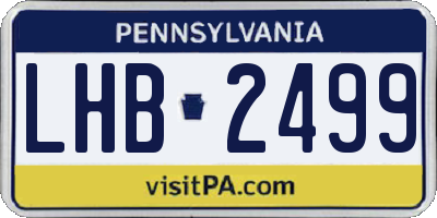 PA license plate LHB2499