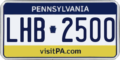 PA license plate LHB2500
