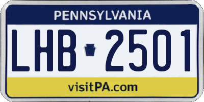PA license plate LHB2501