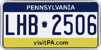 PA license plate LHB2506