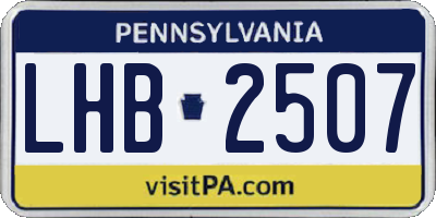 PA license plate LHB2507