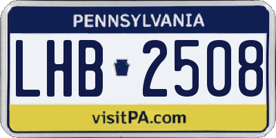 PA license plate LHB2508