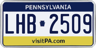 PA license plate LHB2509