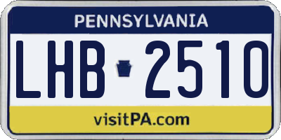 PA license plate LHB2510