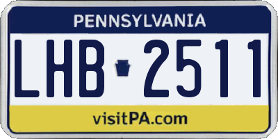 PA license plate LHB2511