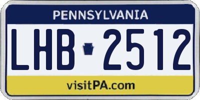 PA license plate LHB2512