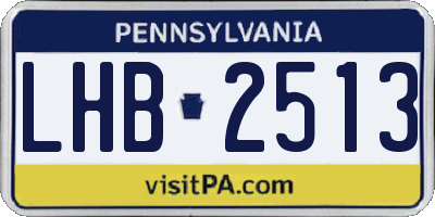 PA license plate LHB2513