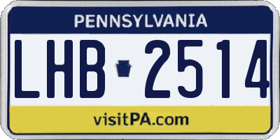 PA license plate LHB2514