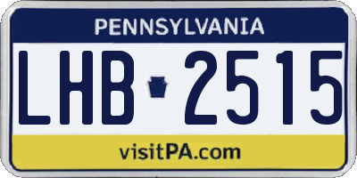 PA license plate LHB2515