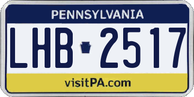 PA license plate LHB2517
