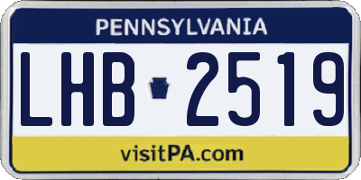PA license plate LHB2519