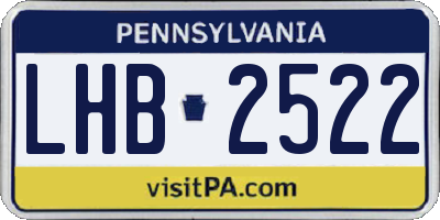 PA license plate LHB2522