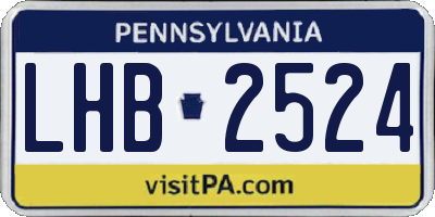 PA license plate LHB2524
