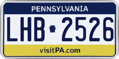 PA license plate LHB2526