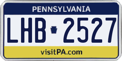 PA license plate LHB2527