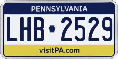PA license plate LHB2529