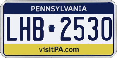 PA license plate LHB2530