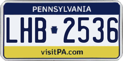 PA license plate LHB2536