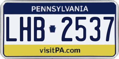PA license plate LHB2537