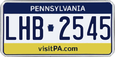 PA license plate LHB2545