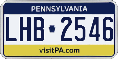 PA license plate LHB2546