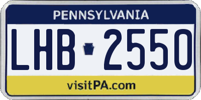 PA license plate LHB2550