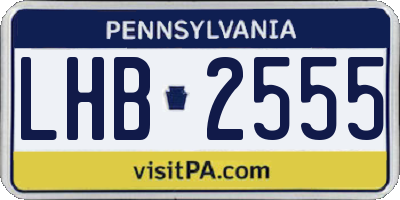 PA license plate LHB2555