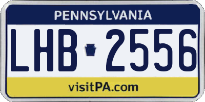 PA license plate LHB2556