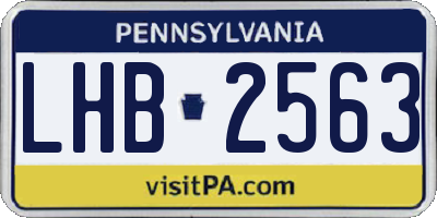 PA license plate LHB2563