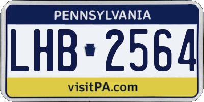 PA license plate LHB2564
