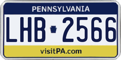 PA license plate LHB2566