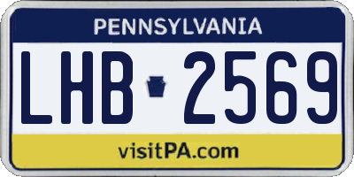 PA license plate LHB2569