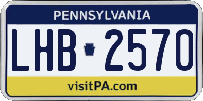 PA license plate LHB2570