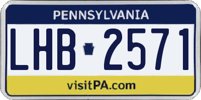 PA license plate LHB2571