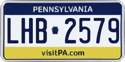 PA license plate LHB2579
