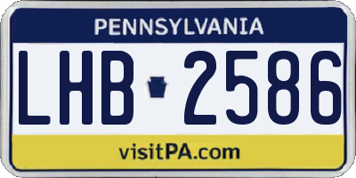 PA license plate LHB2586