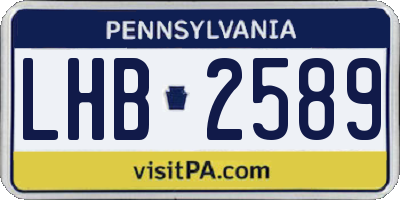 PA license plate LHB2589