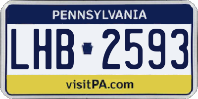 PA license plate LHB2593