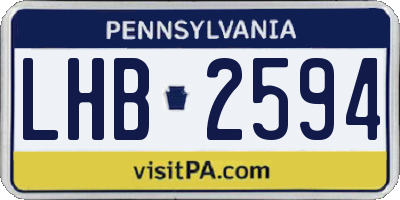 PA license plate LHB2594