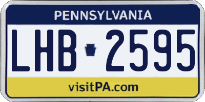 PA license plate LHB2595