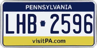 PA license plate LHB2596