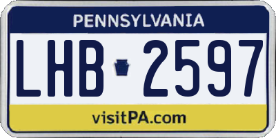 PA license plate LHB2597
