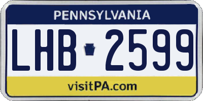 PA license plate LHB2599