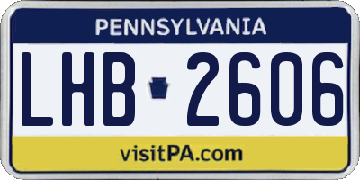 PA license plate LHB2606