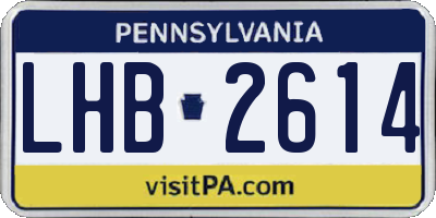 PA license plate LHB2614