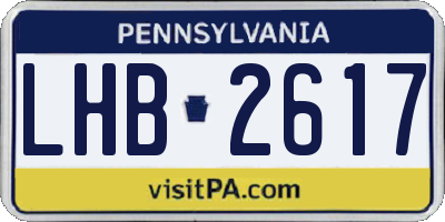 PA license plate LHB2617