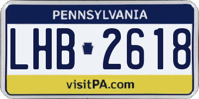 PA license plate LHB2618