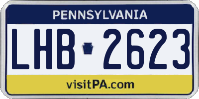 PA license plate LHB2623