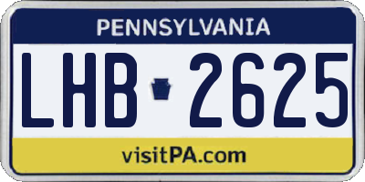 PA license plate LHB2625